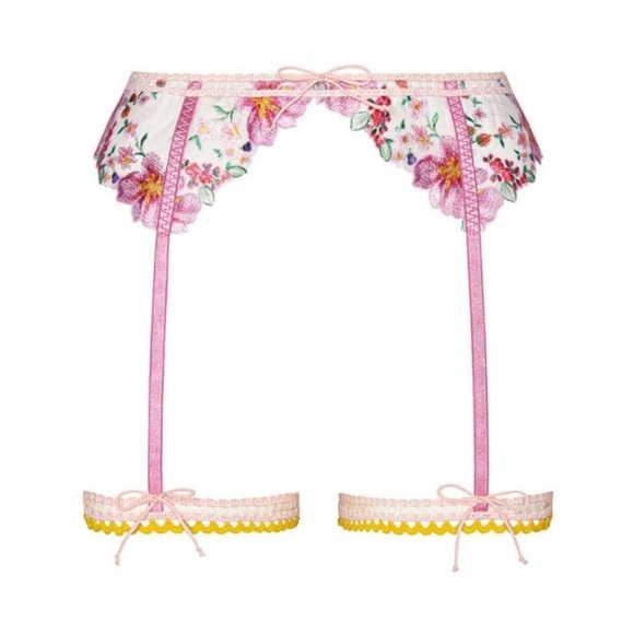 New! For Love And Lemons plumeria garter with leg straps 1357